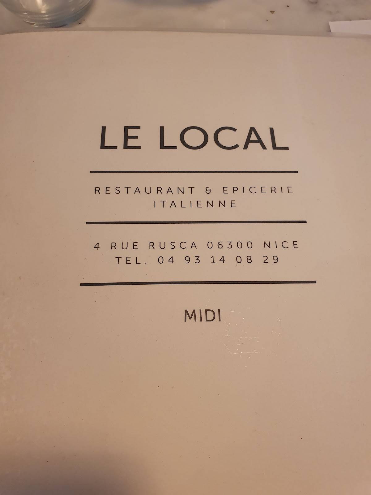 Menu de Le Local