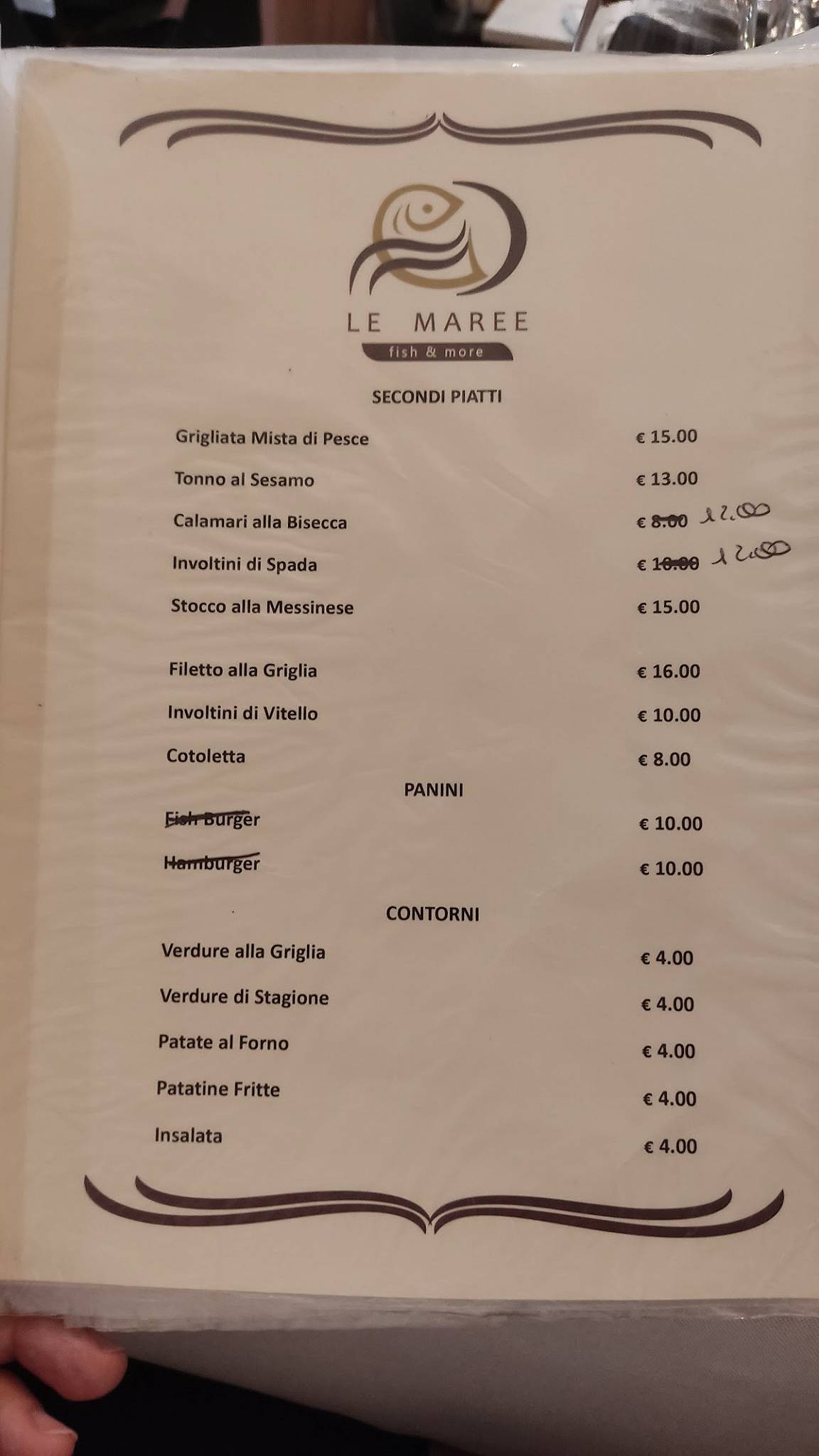 Menu di RISTORANTE LE MAREE 