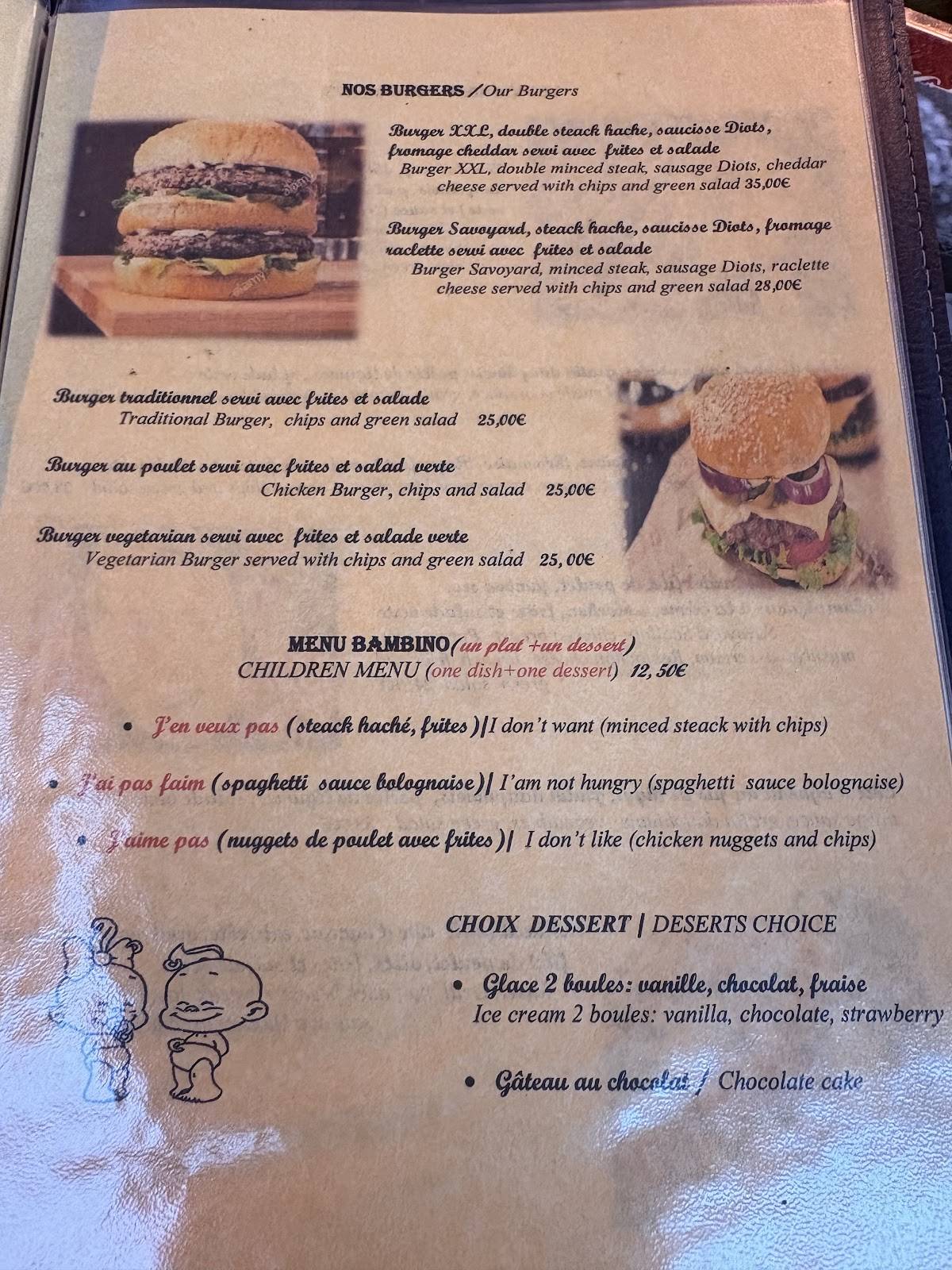 Menu de Brasserie Le National