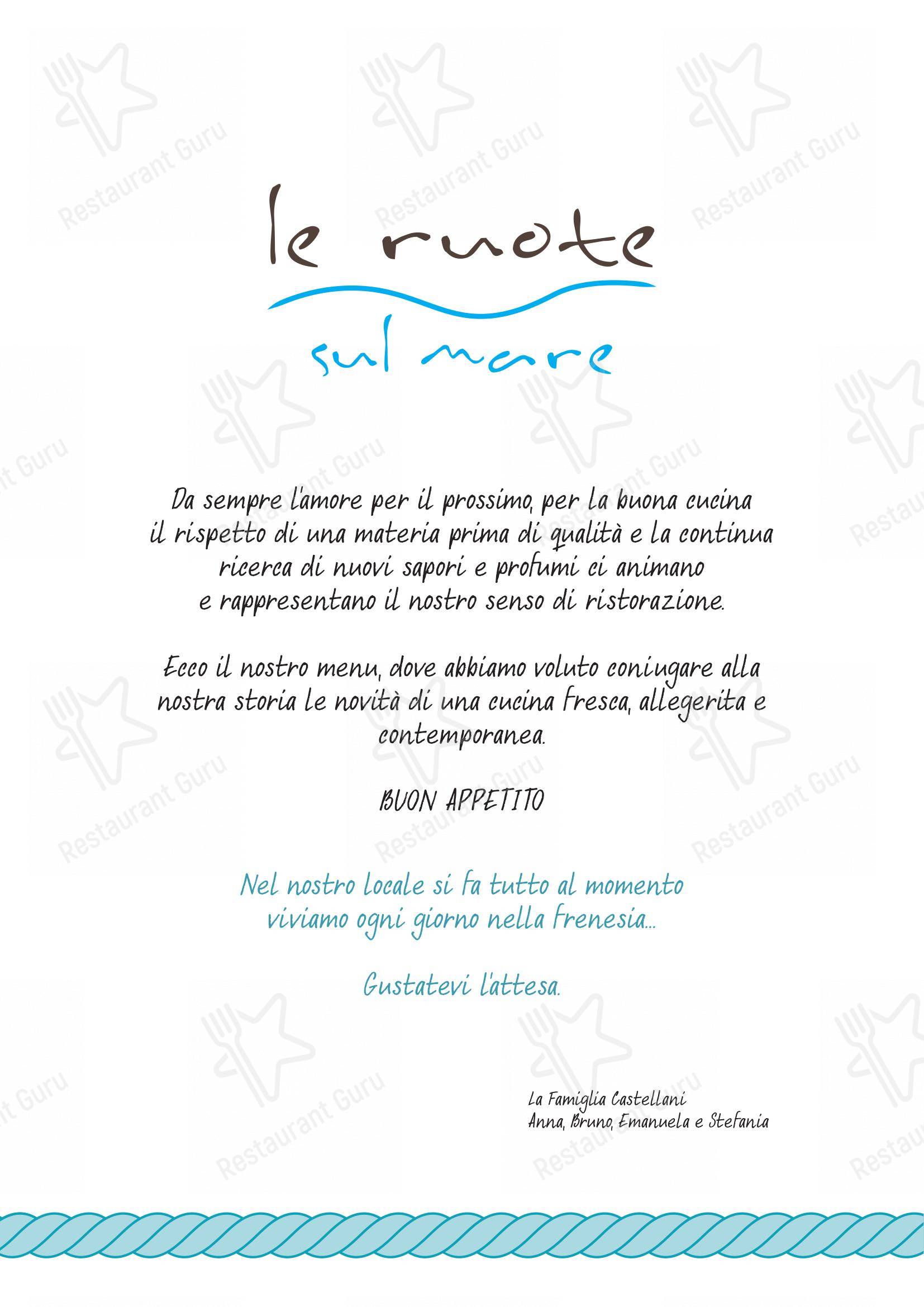 Menu di Le Ruote sul Mare Ristorante - Menu