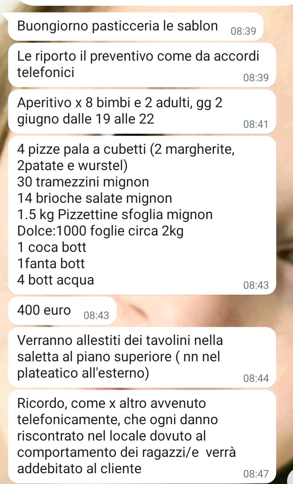 Menu di Le Sablon 
