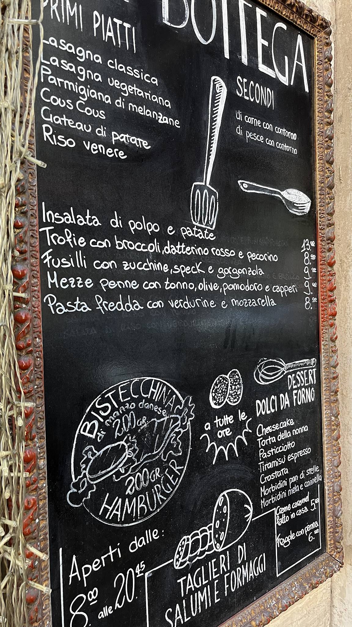 Menu di Le Tre Zucche la bottega 