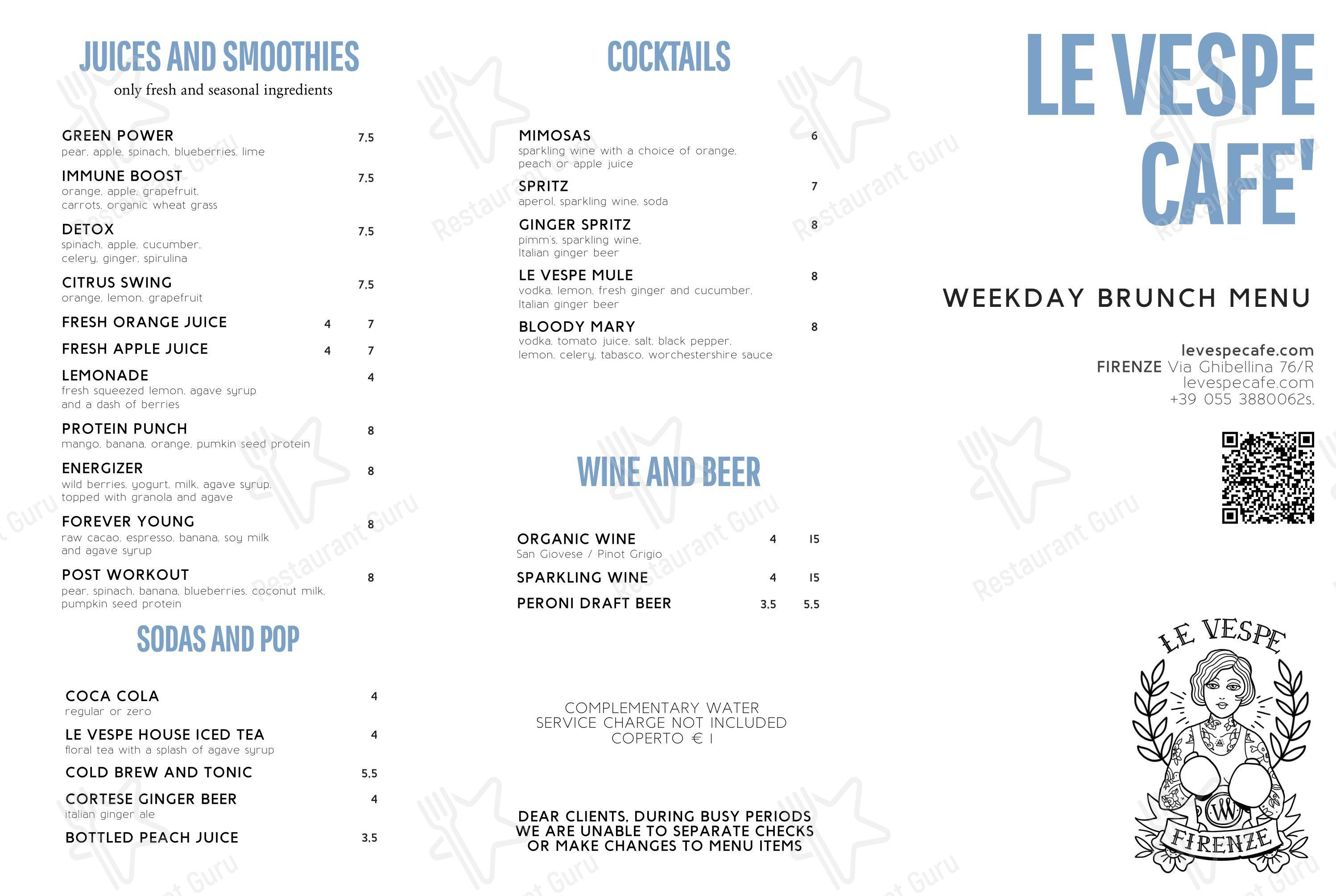 Menu di Le Vespe Cafè - 菜单