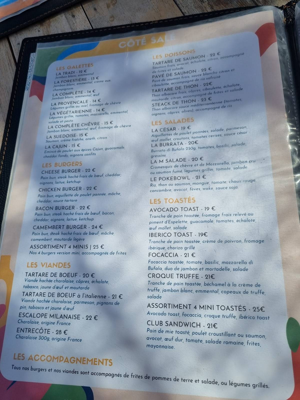 Menu de Les voiles M