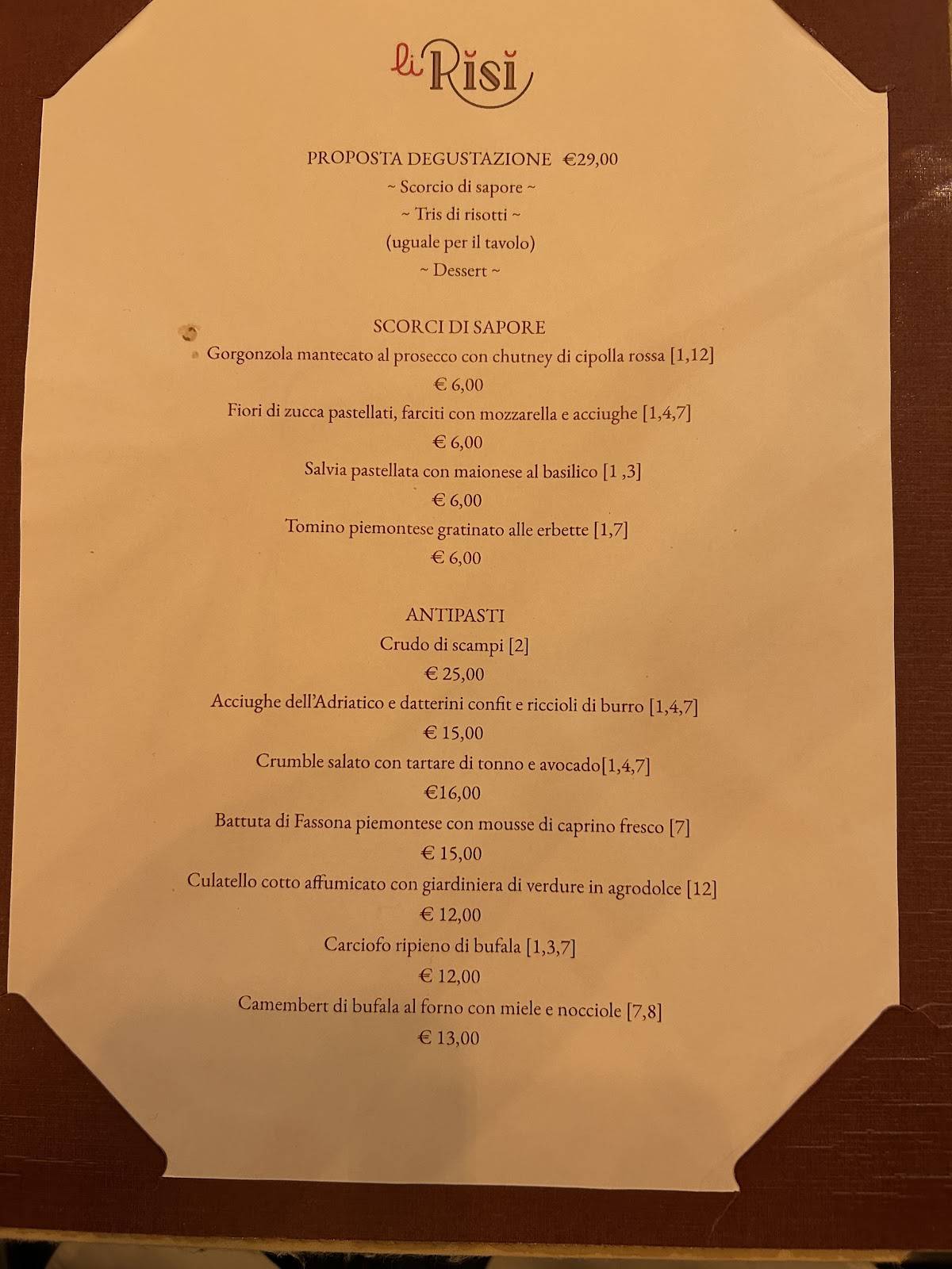 Menu di Li Risi 