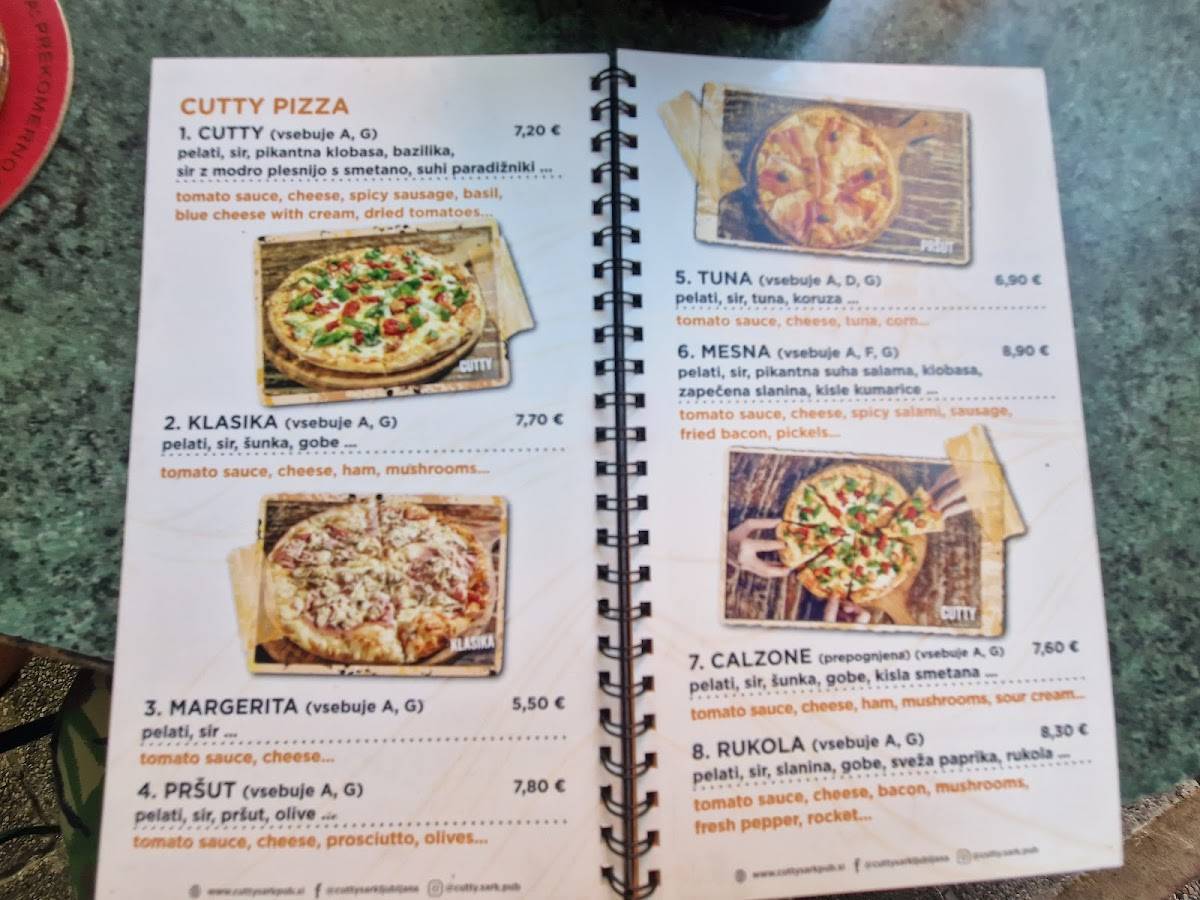 Menu di Cutty Sark Pub 