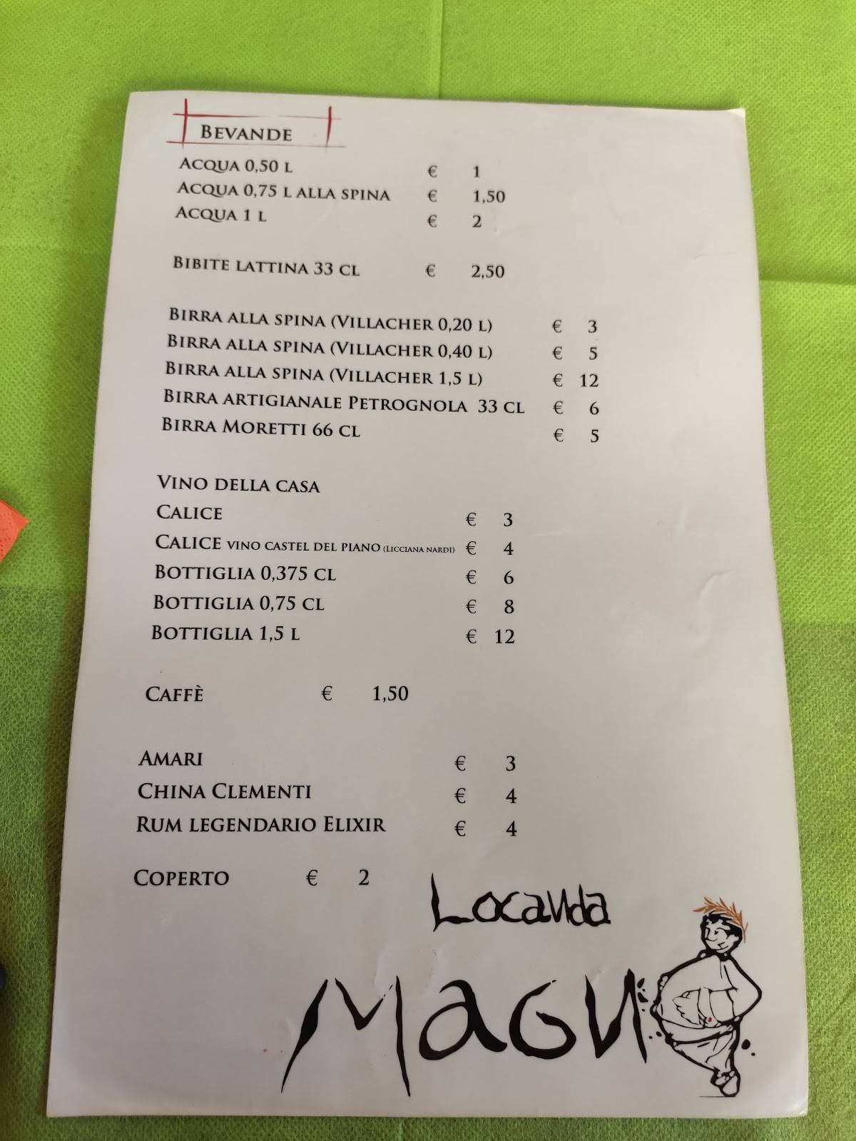 Menu di Locanda Magno 