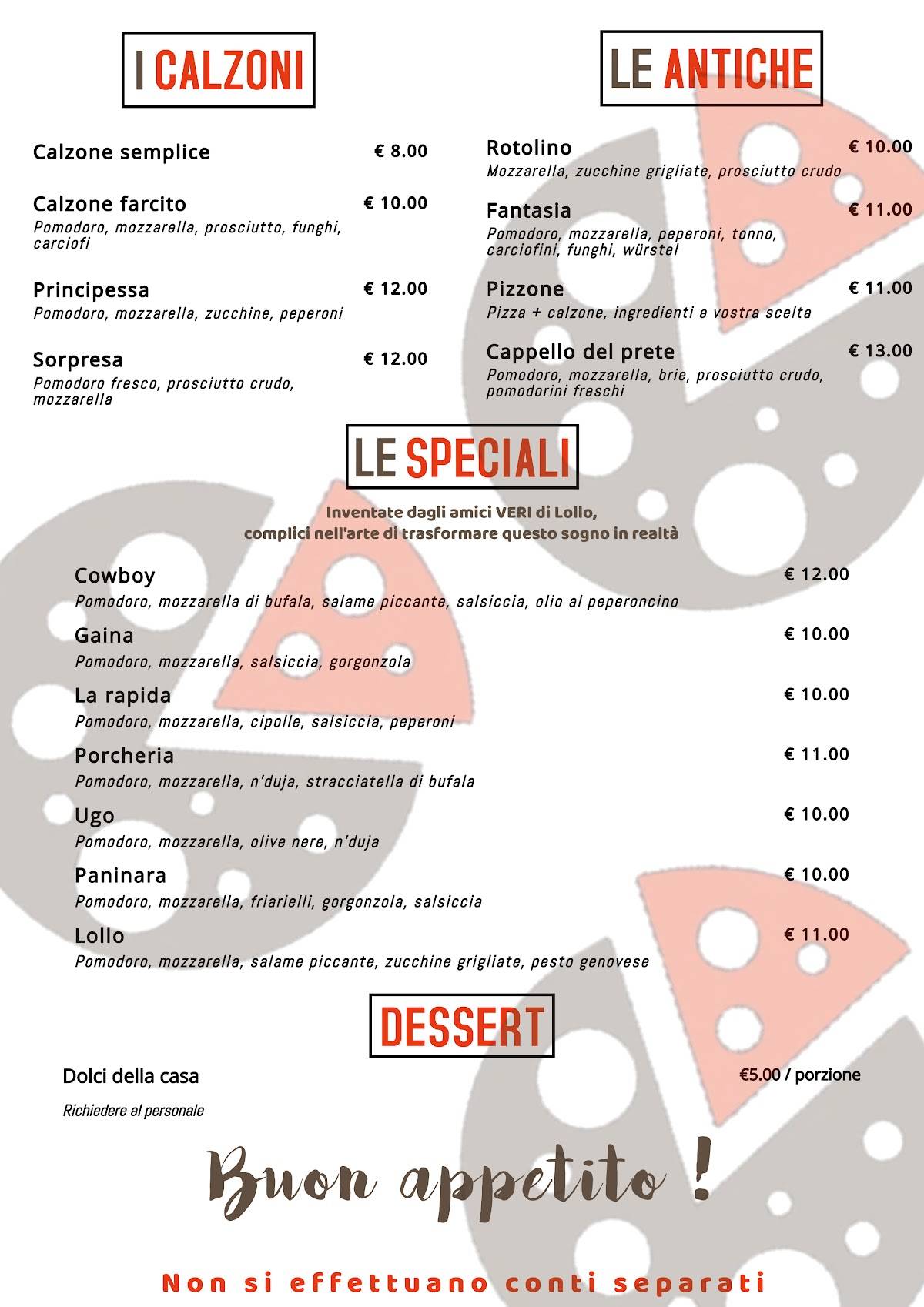 Menu di Lollo Aperipizza 