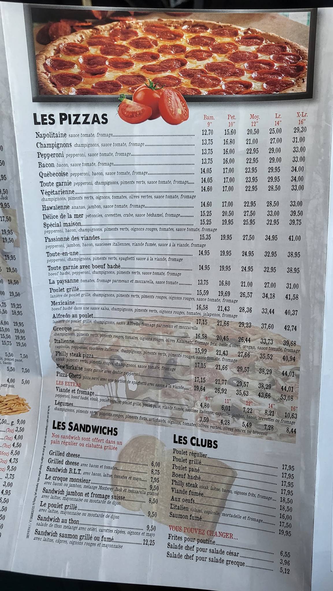 Menu de Restaurant La Rumeur