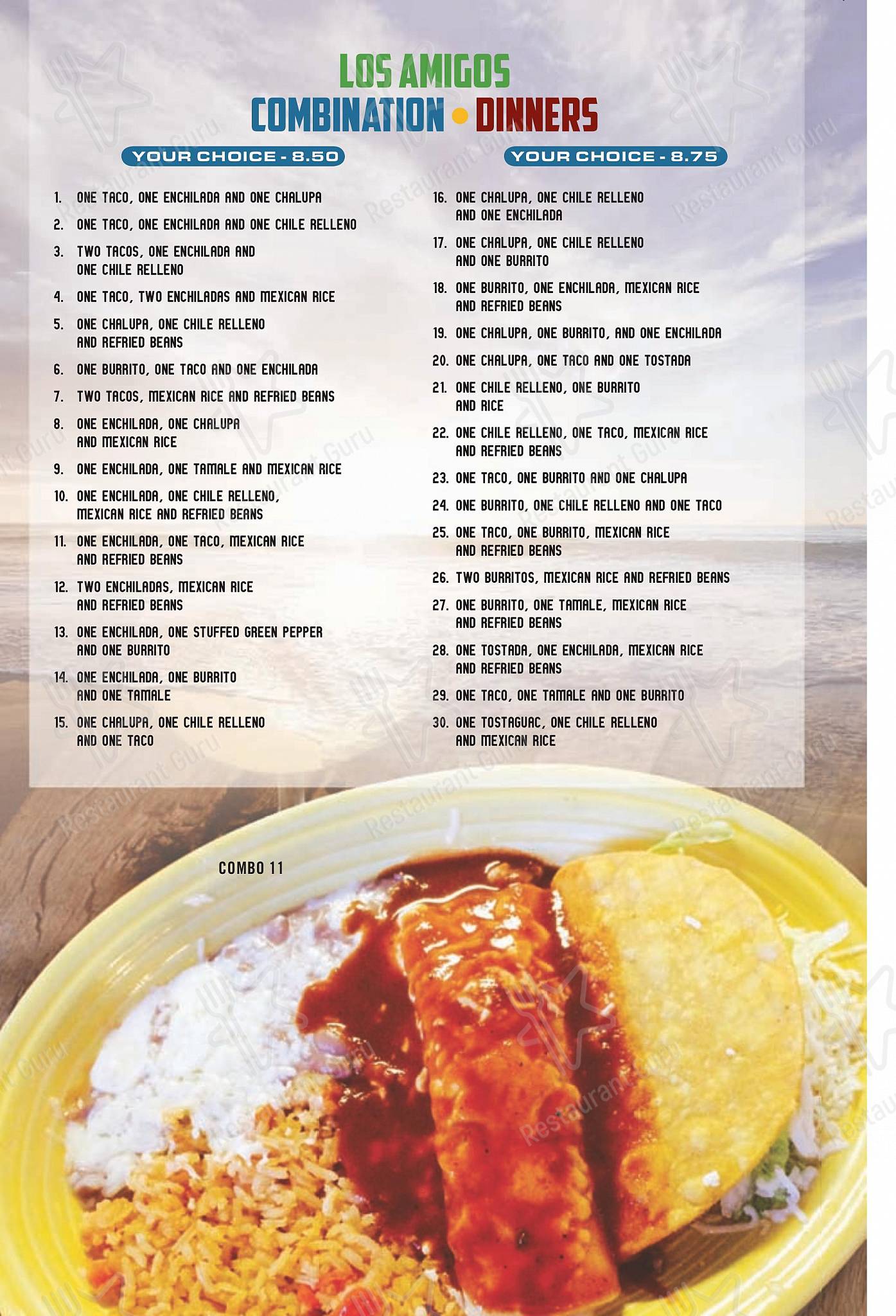 Menu at Los Amigos Mexican Restaurant, Paducah, Lone Oak Rd