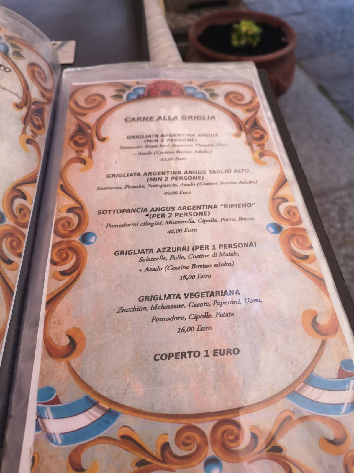 Menu di Los Argentinos 