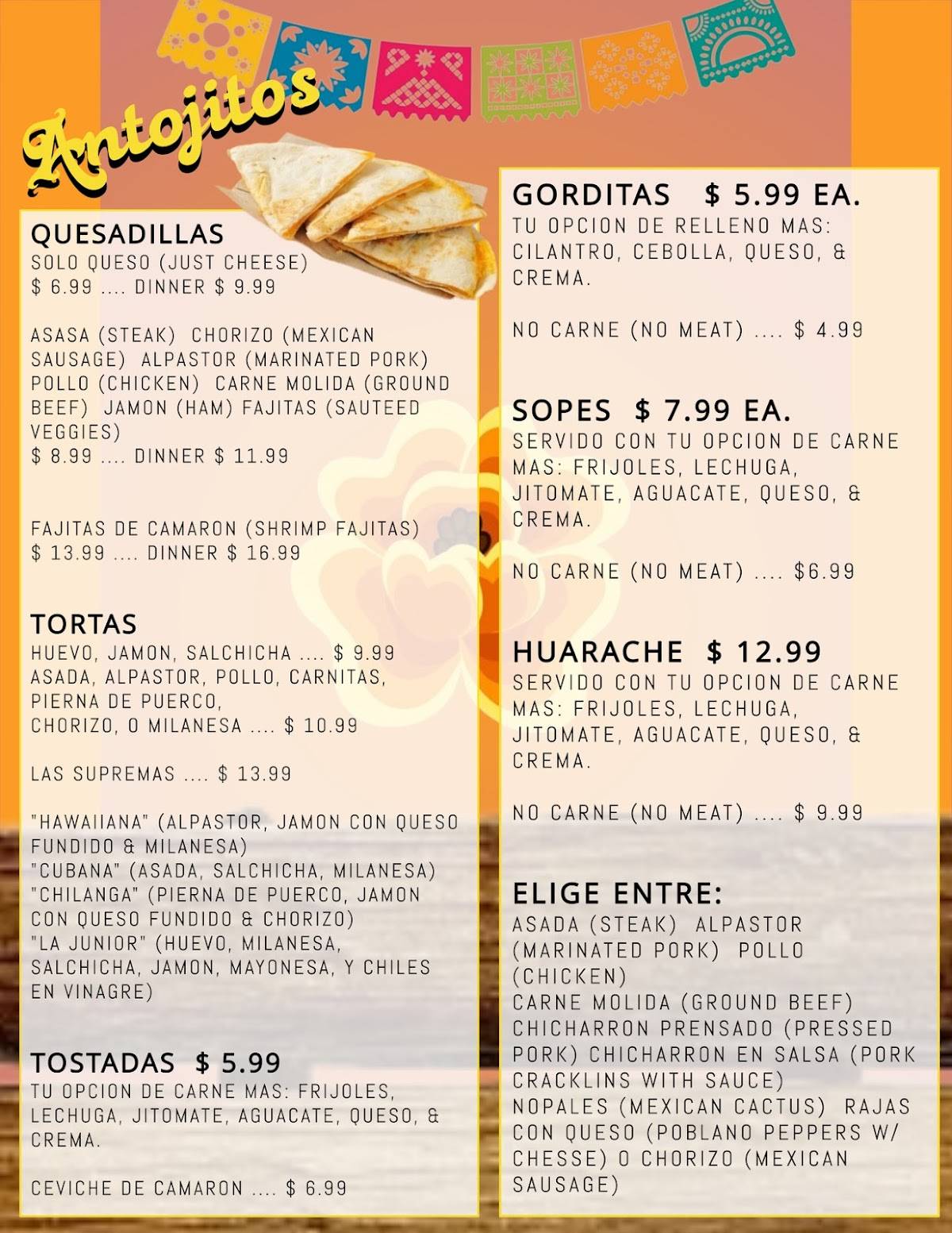 Menu at Los Jalapeño Brothers Mexican Grill & Catering restaurant, Harvard