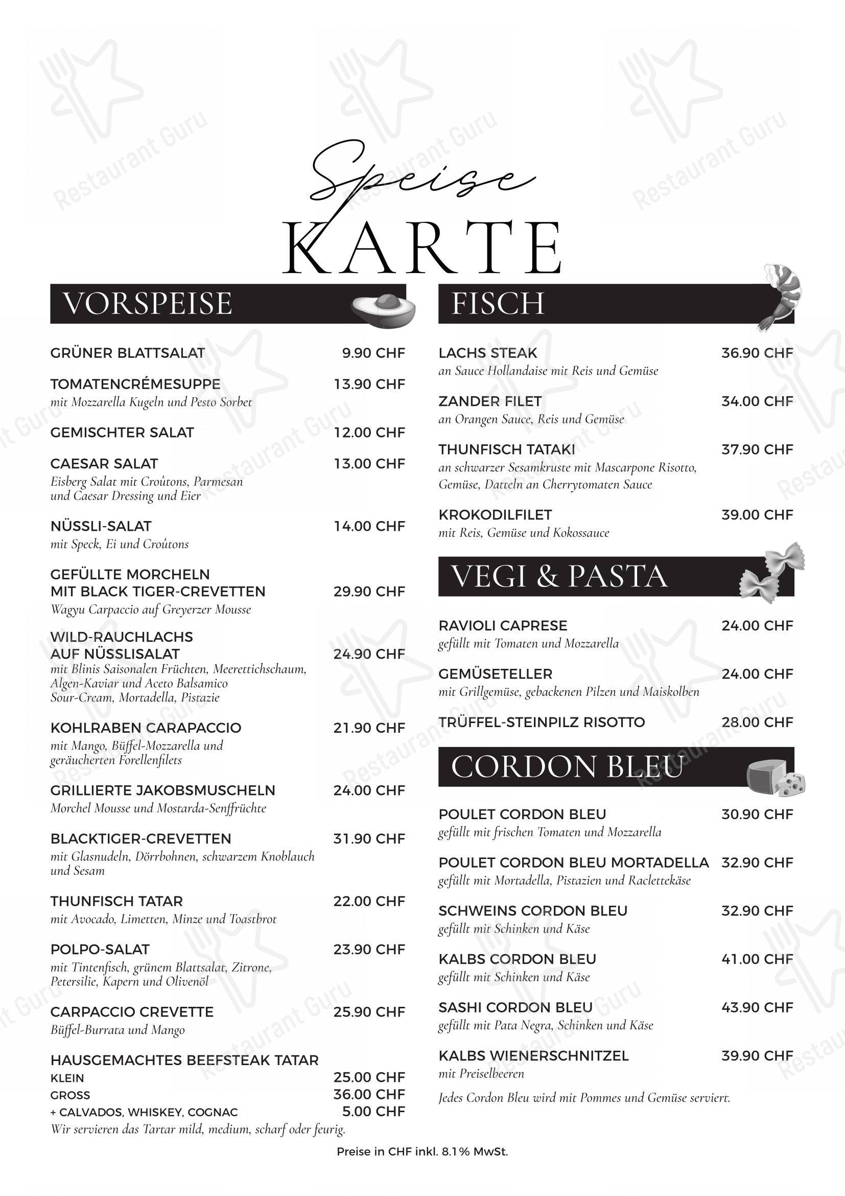 Löwen in Soletta - Menu bar