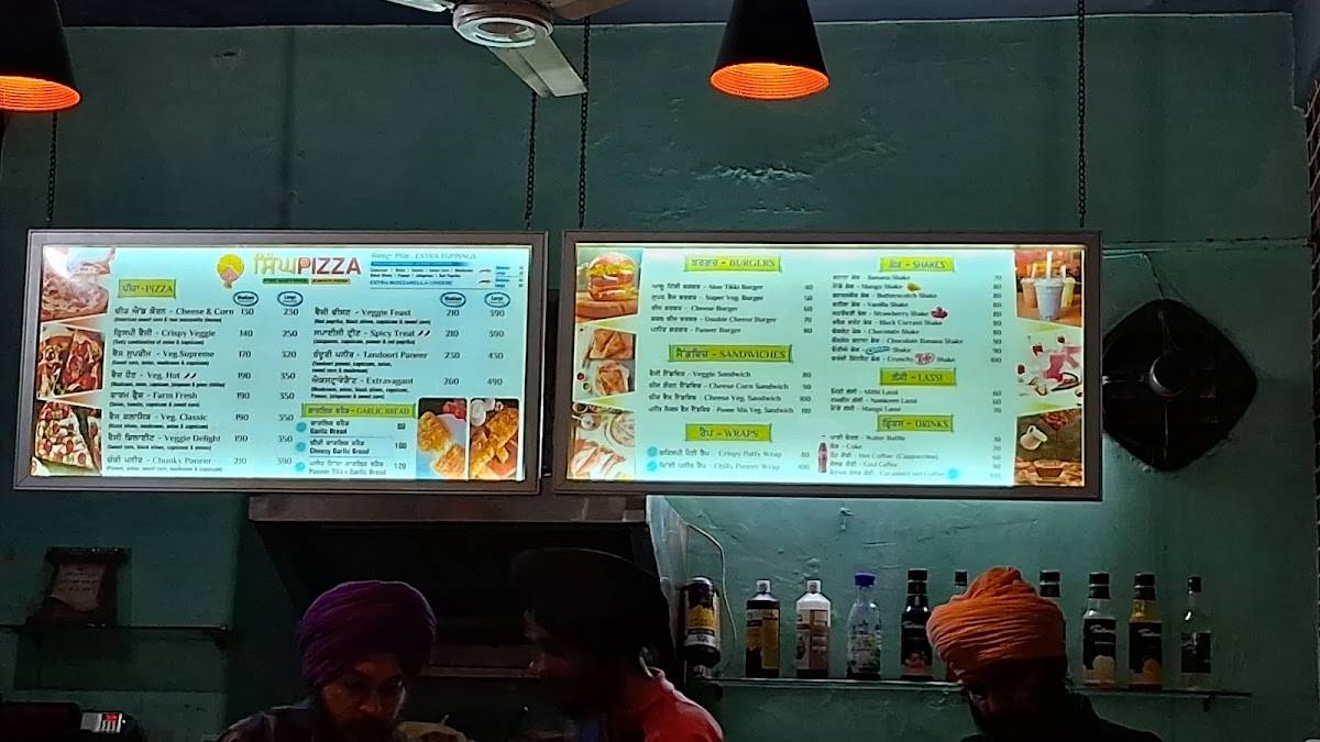 Singh Pizza menu