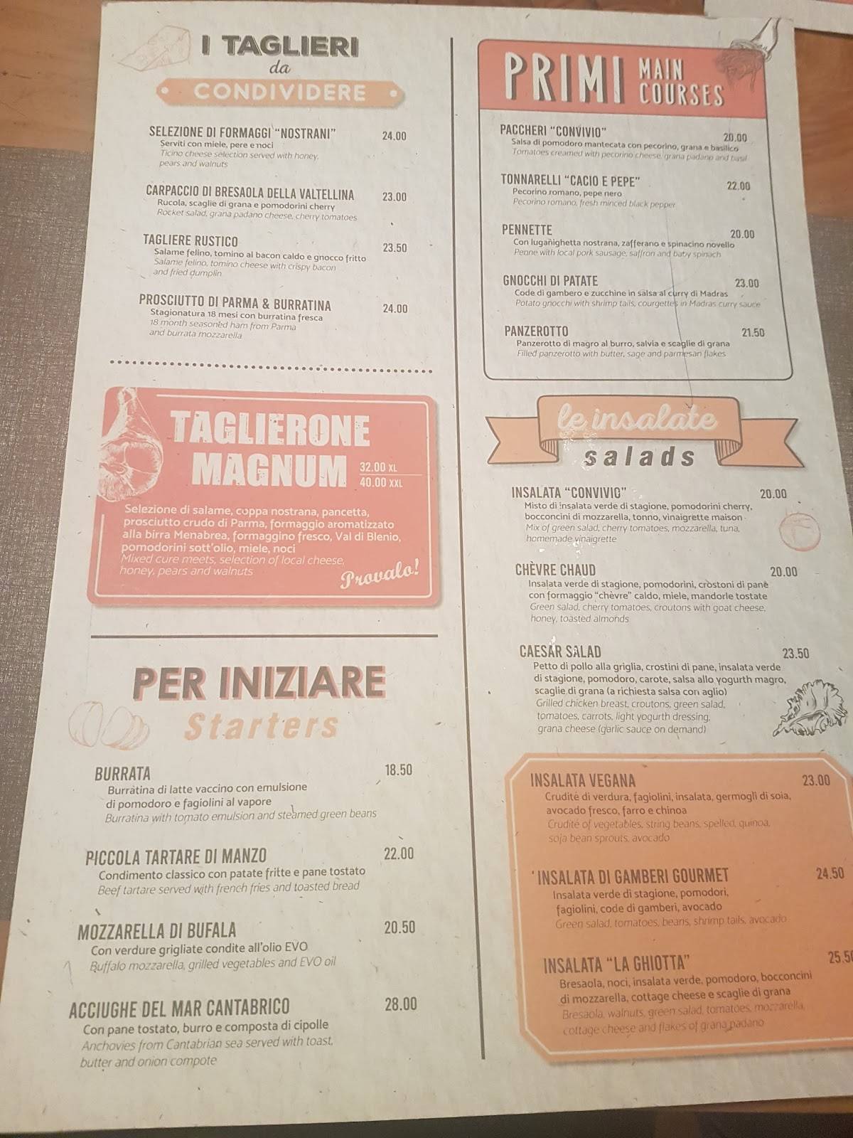 Menu di Convivio 