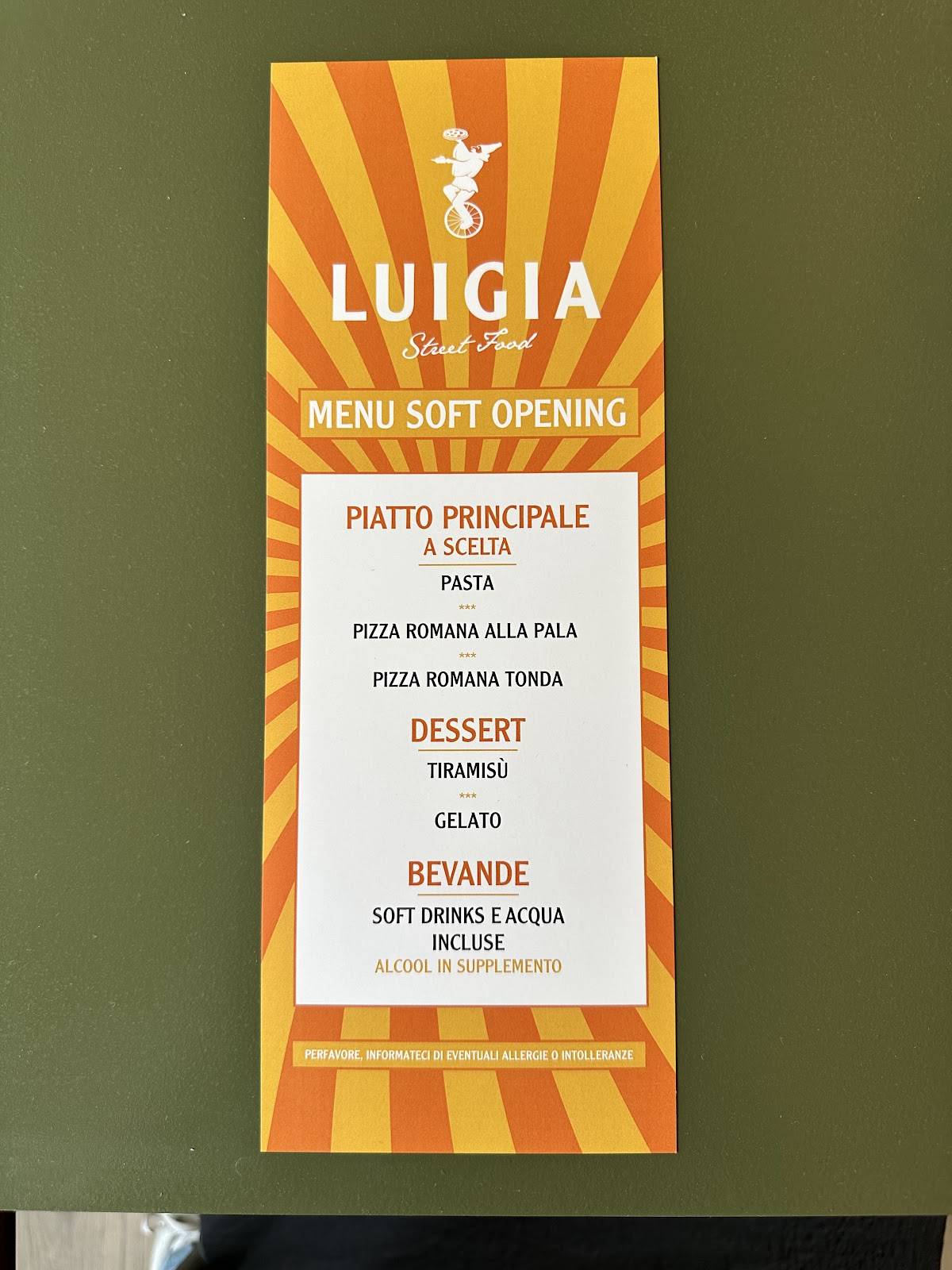 Menu di Luigia 