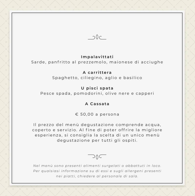 Menu di Luna Restaurant Licata 