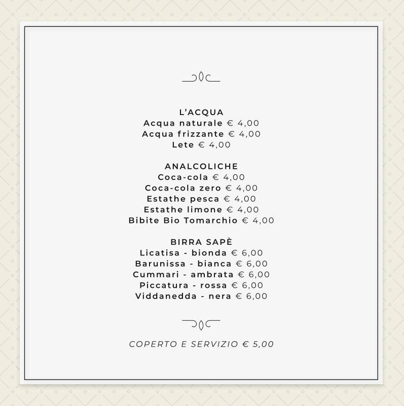 Menu di Luna Restaurant Licata 
