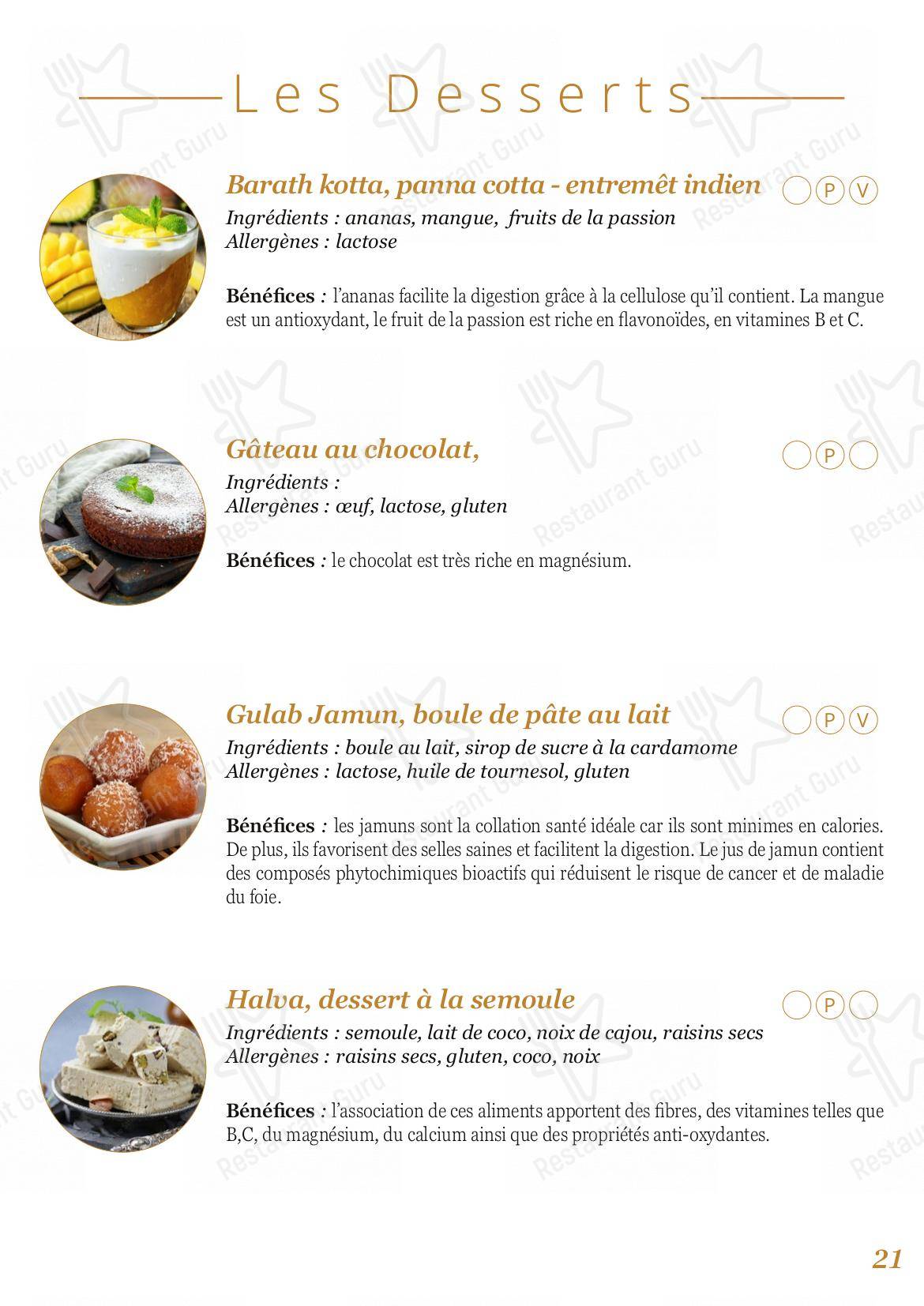 Menu pour LunchBox, salle à manger végétarienne ayurvédique restaurant