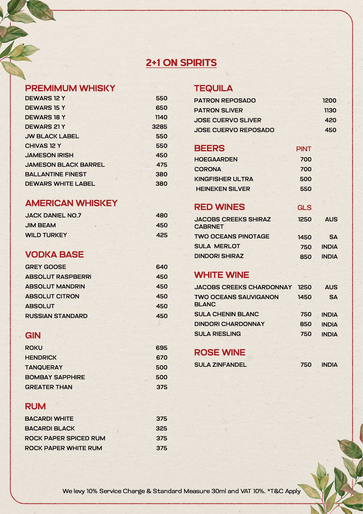 Luuma House menu