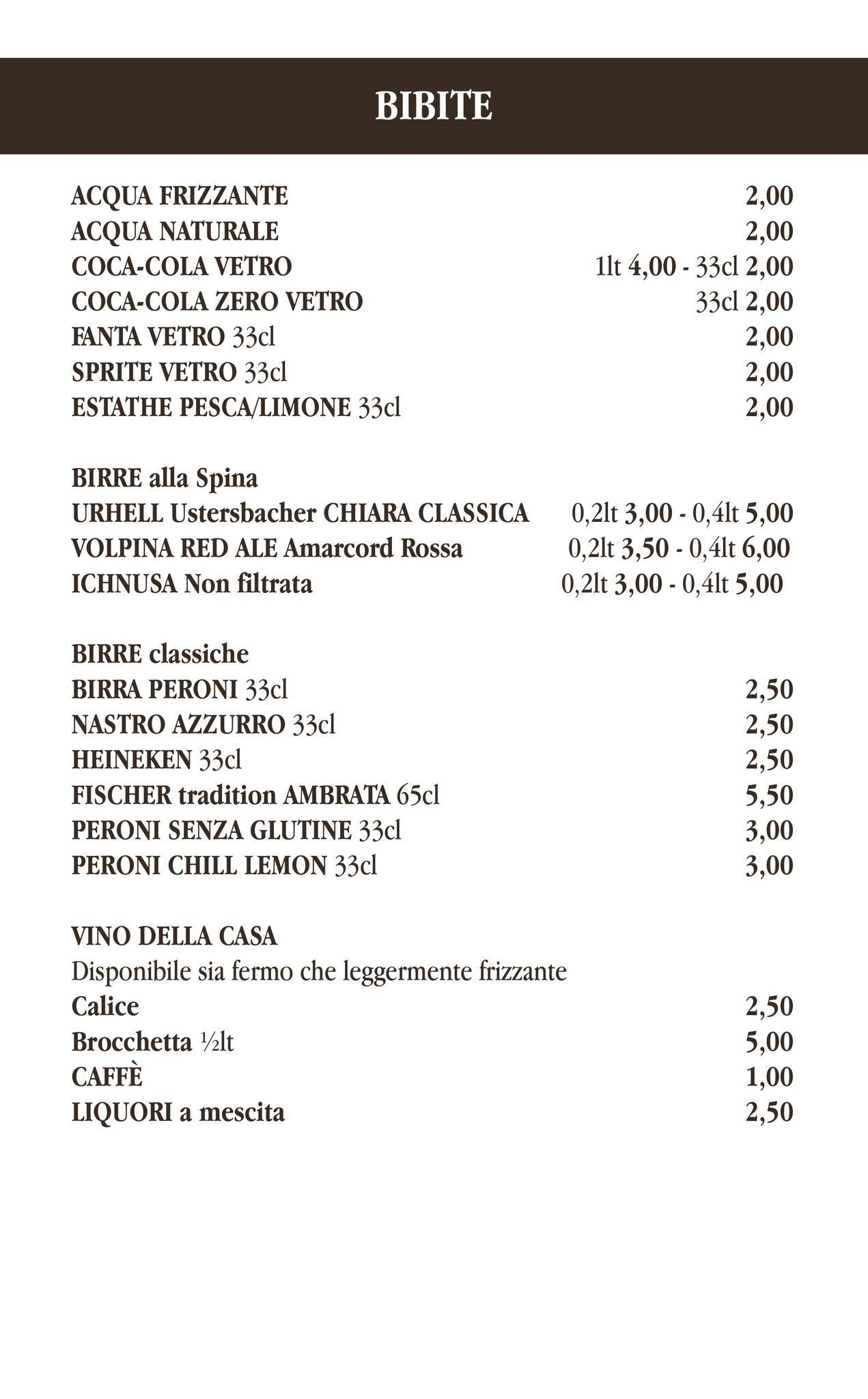 Menu di Magic Garden Tonziello 