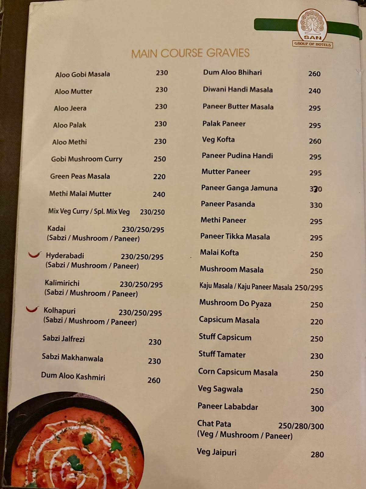 MAURYA VEG menu