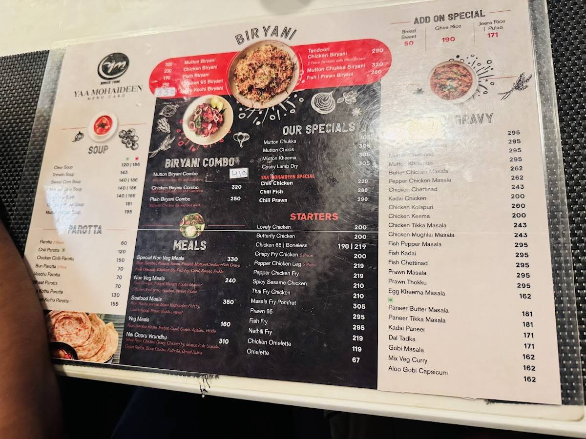 MOHIDEEN BIRYANI Tambaram menu