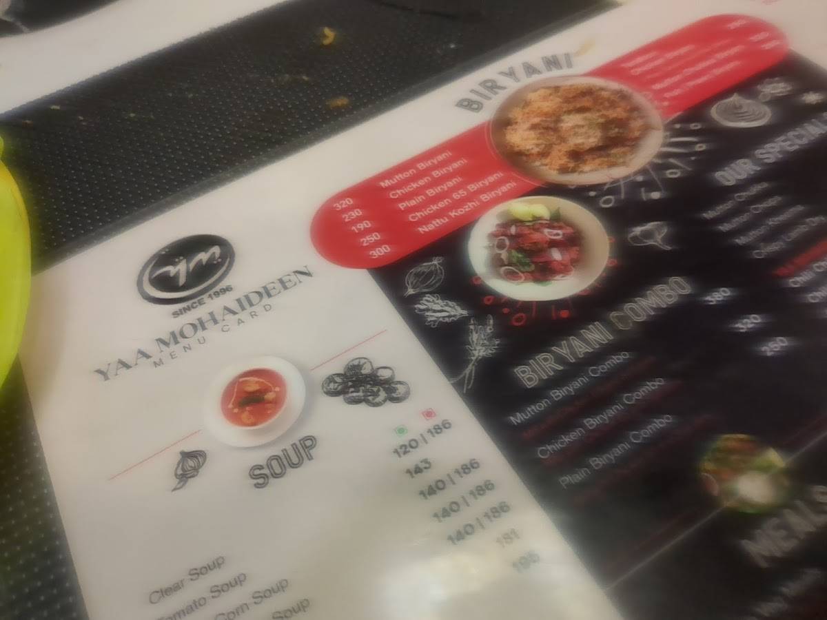 MOHIDEEN BIRYANI Tambaram menu