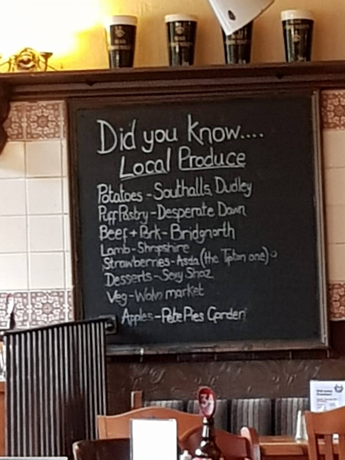 Menu at Mad O'Rourke's Pie Factory pub & bar, Tipton