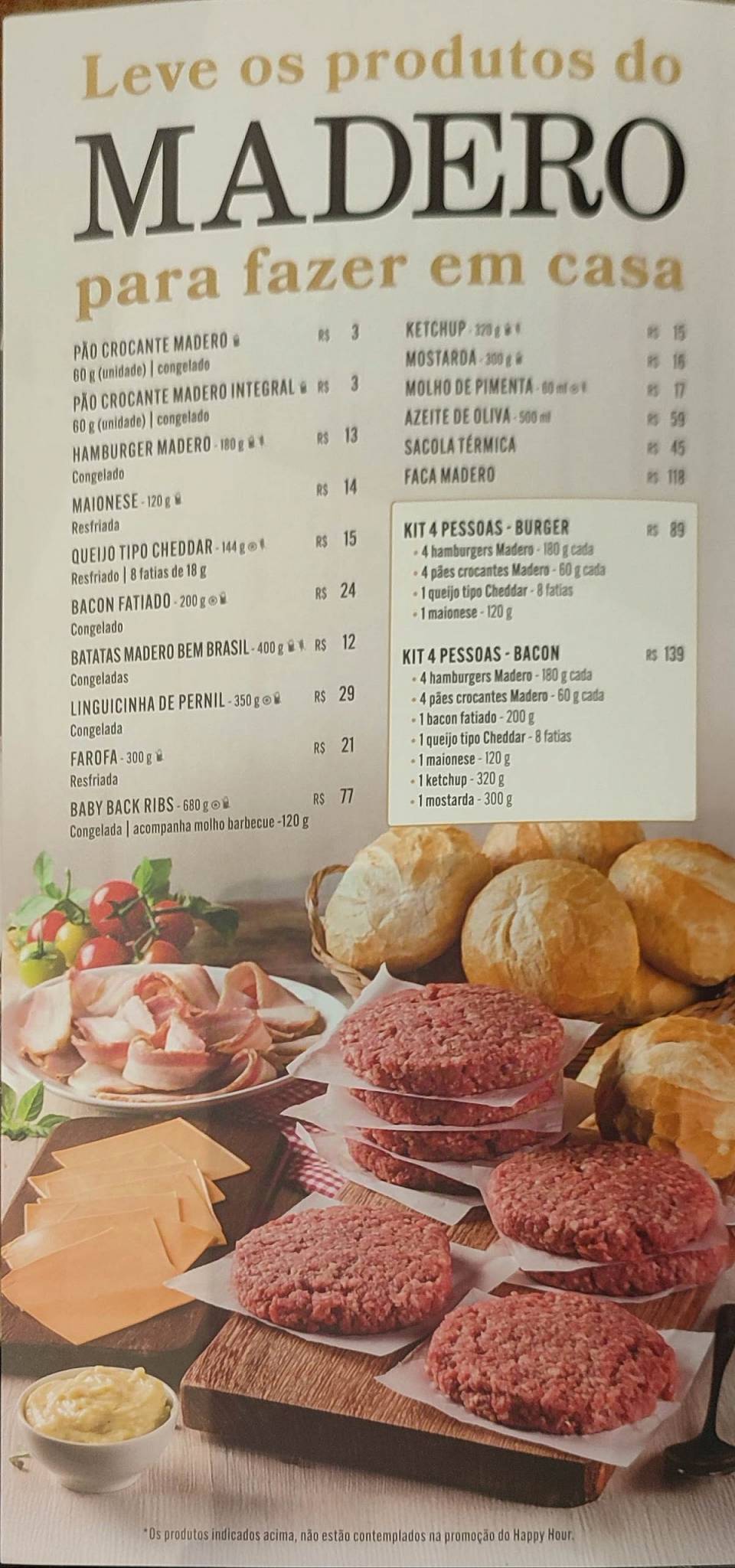 Madero Steak House cardápio
