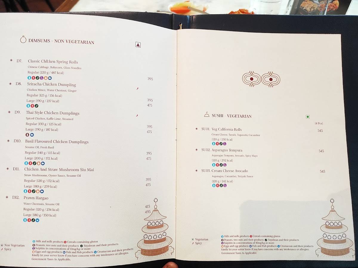 Mainland China menu
