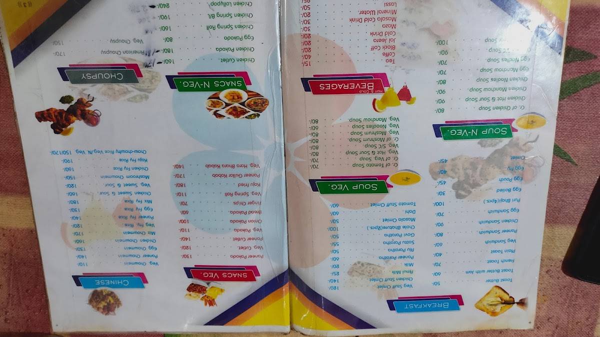 Mamta Hotel menu