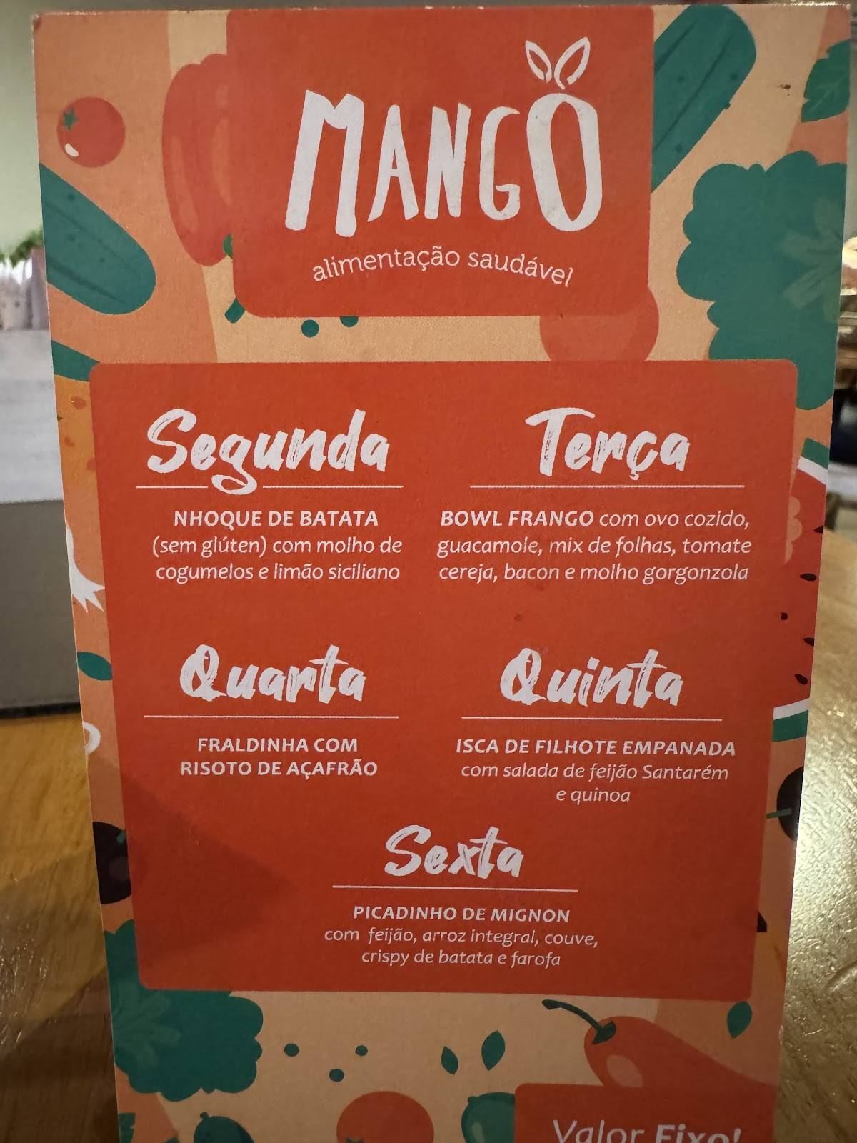 Mango Alimentação Saudável cardápio
