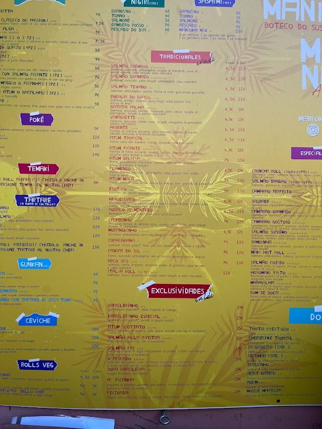 Menu di Manioka 