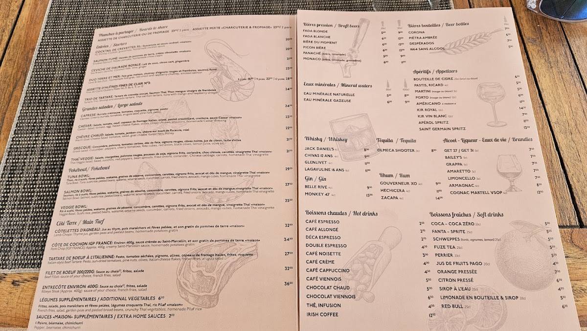 Menu de Maobi Beach
