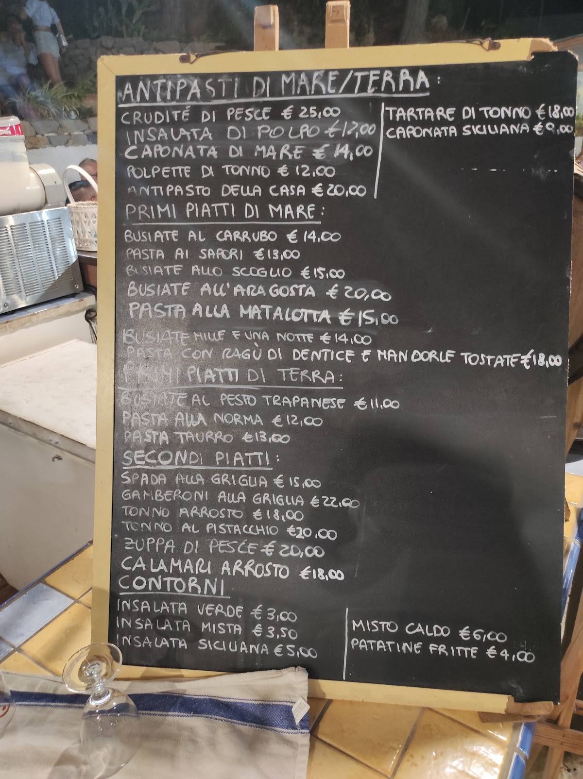 Menu di Al Carrubo 