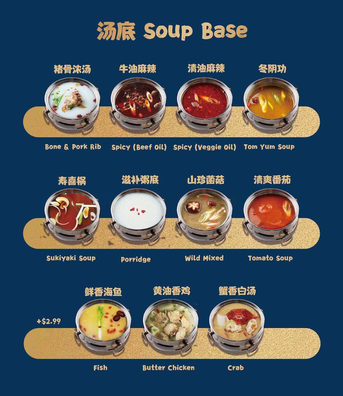 Menu de 吃货部落 Gourmet Tribe - 海鲜市场 Seafood Market · 火锅 Signature Hotpot · 日料 Sushi