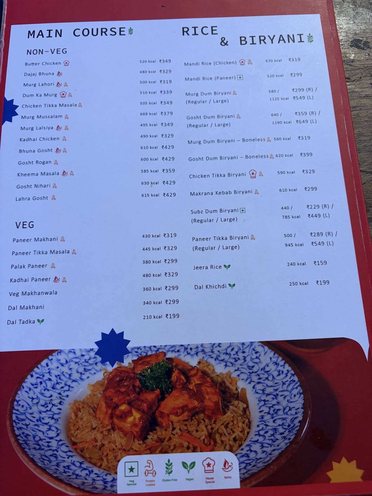 Marrakesh menu