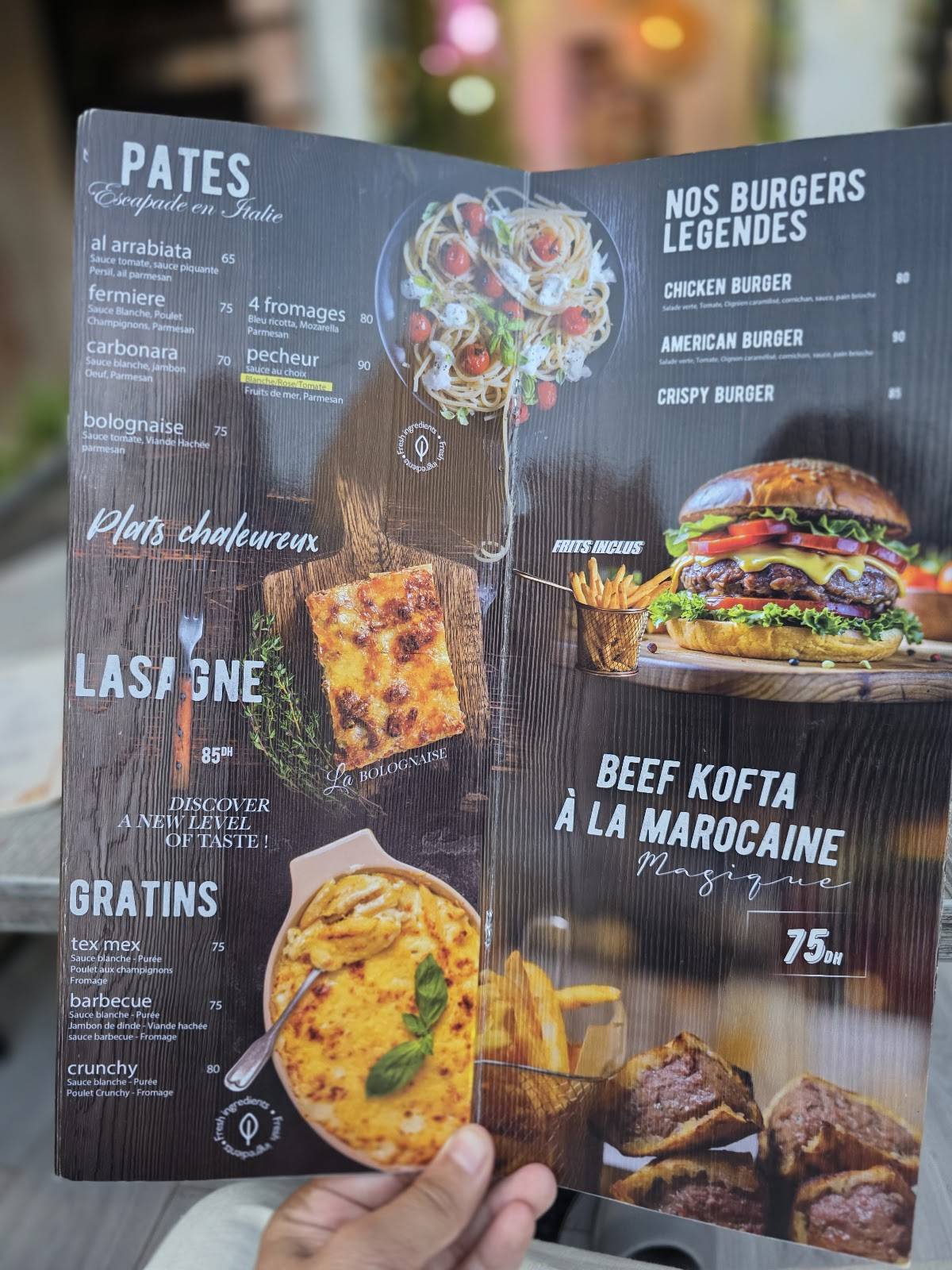 Menu de Saladbox Victor Hugo