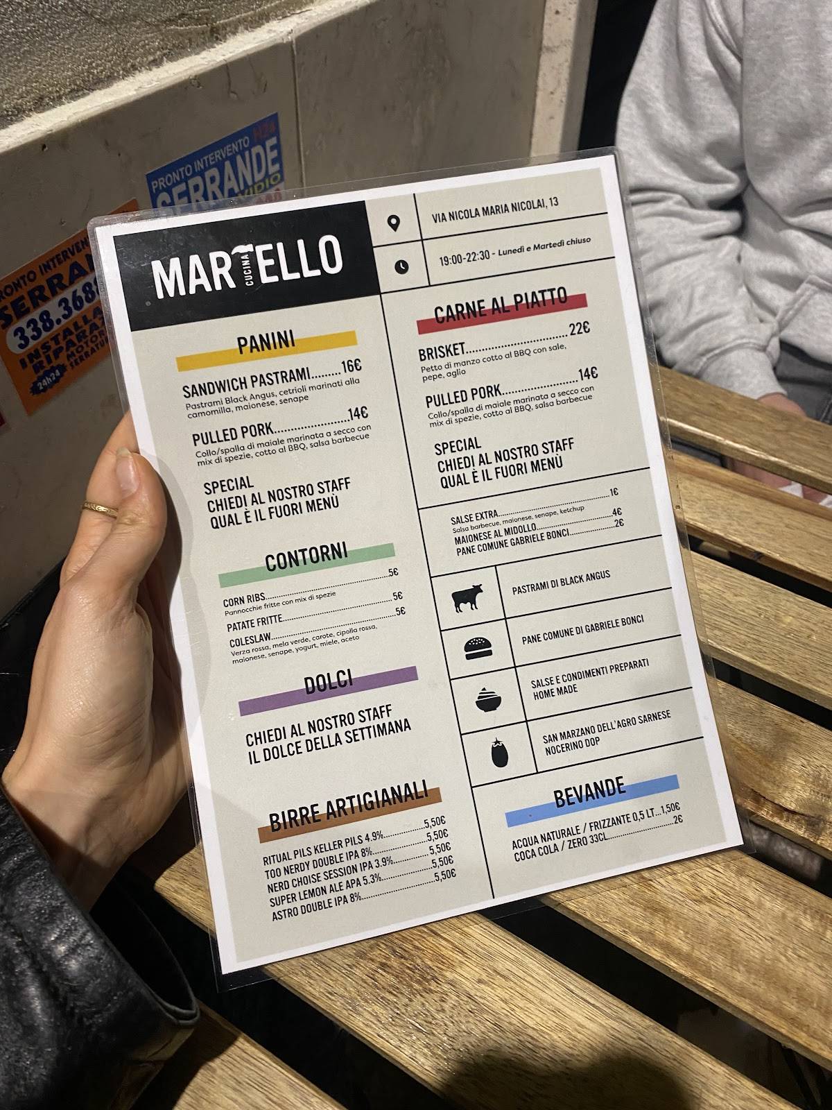 Menu di Martello 