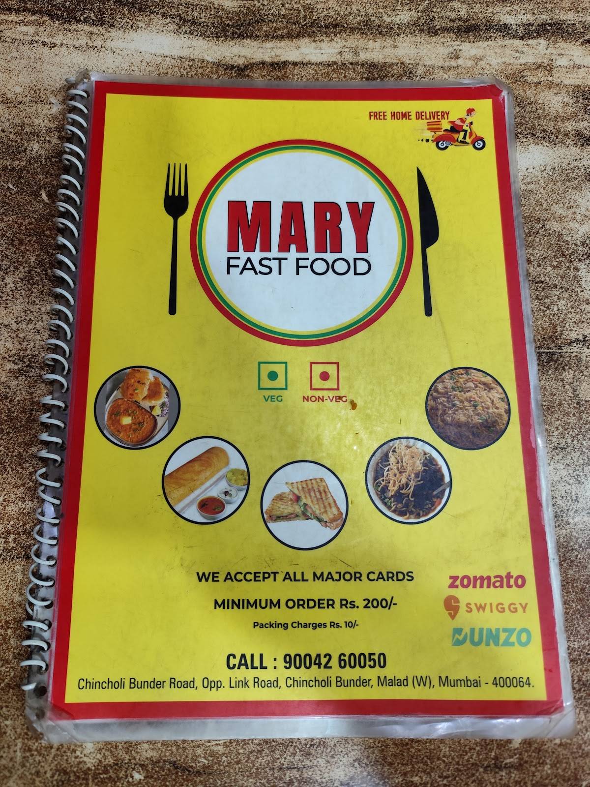 Mary Fast Food menu