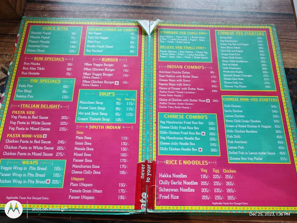 Masala Box By Alishan Foods menu