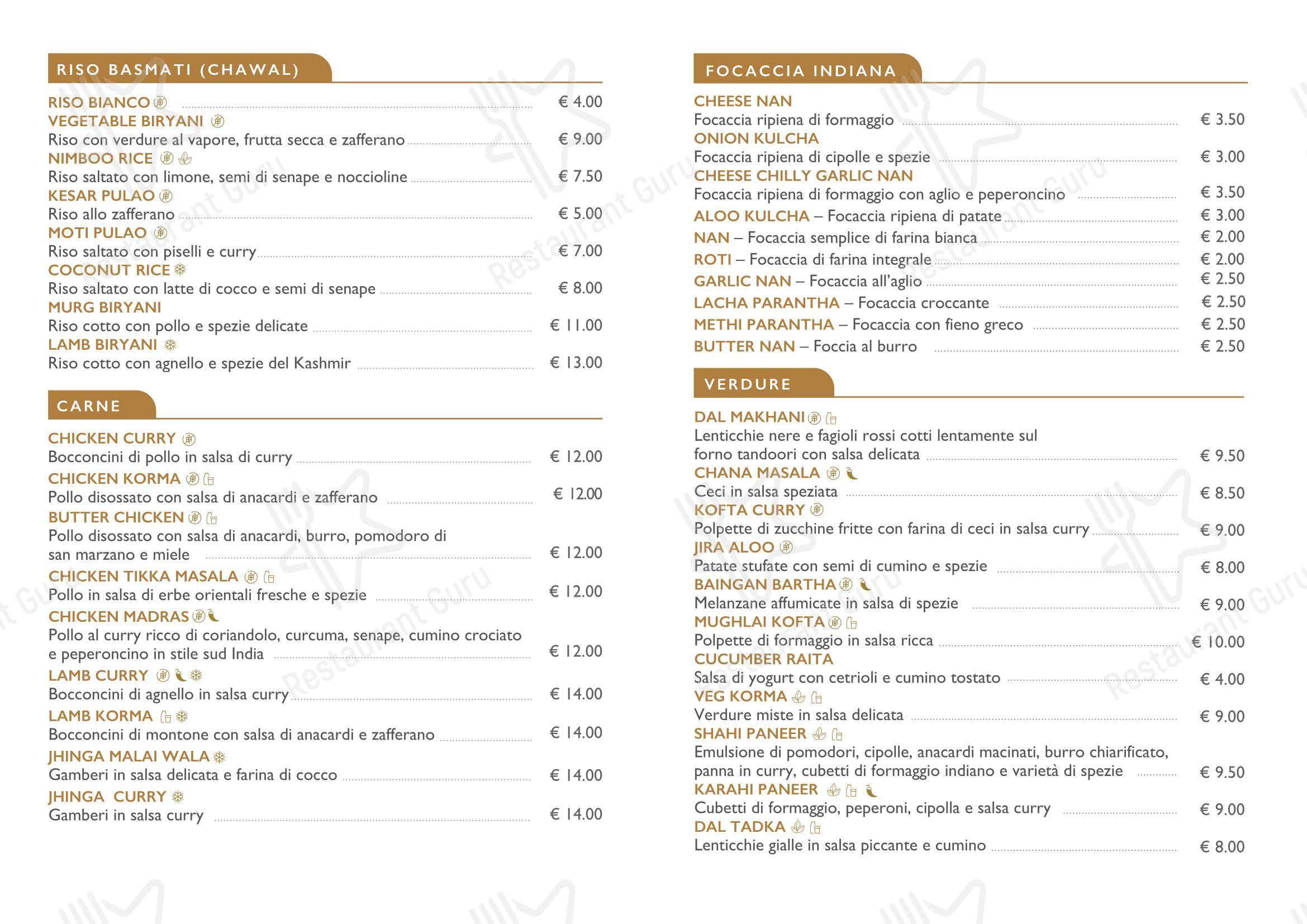 Masala Ristorante Indiano in Scandicci - Menu