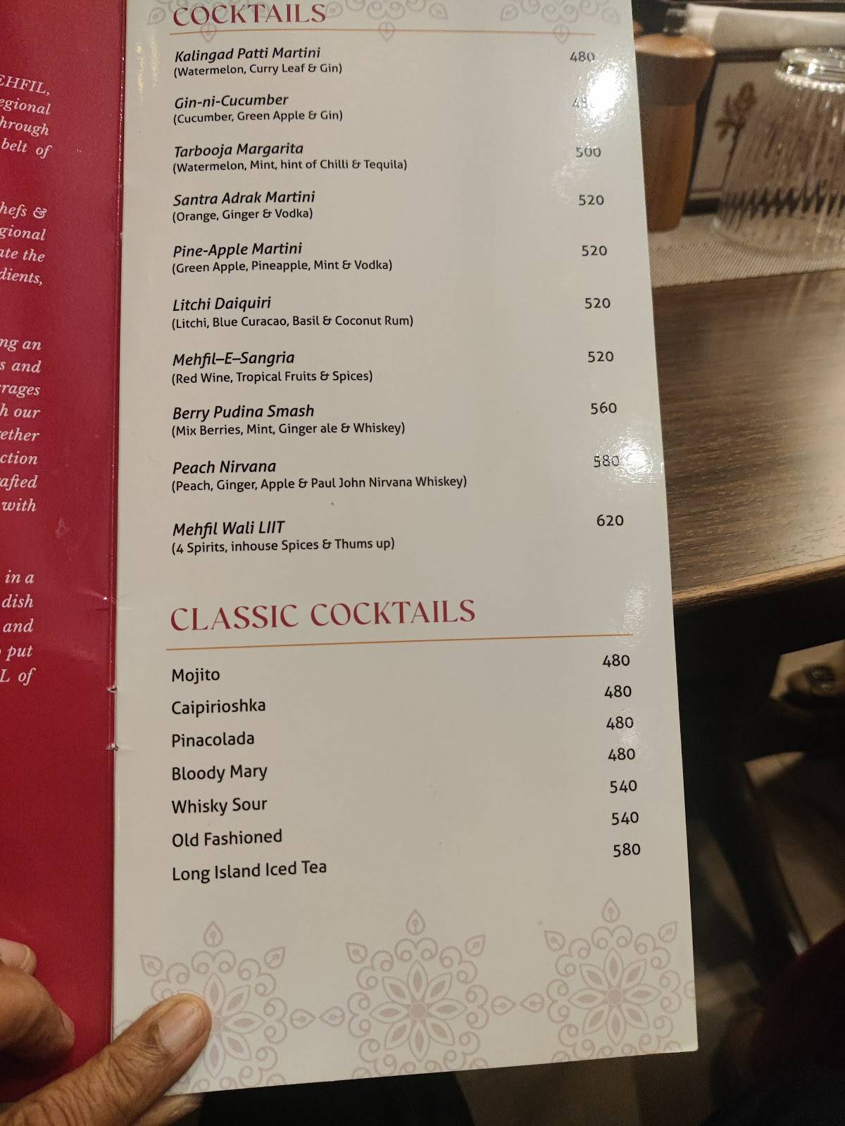 Masala Mehfil menu