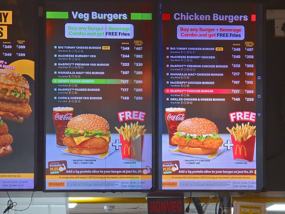 McDonald's menu