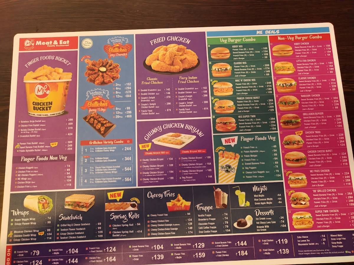 Menu at Meat And Eat, Perundurai