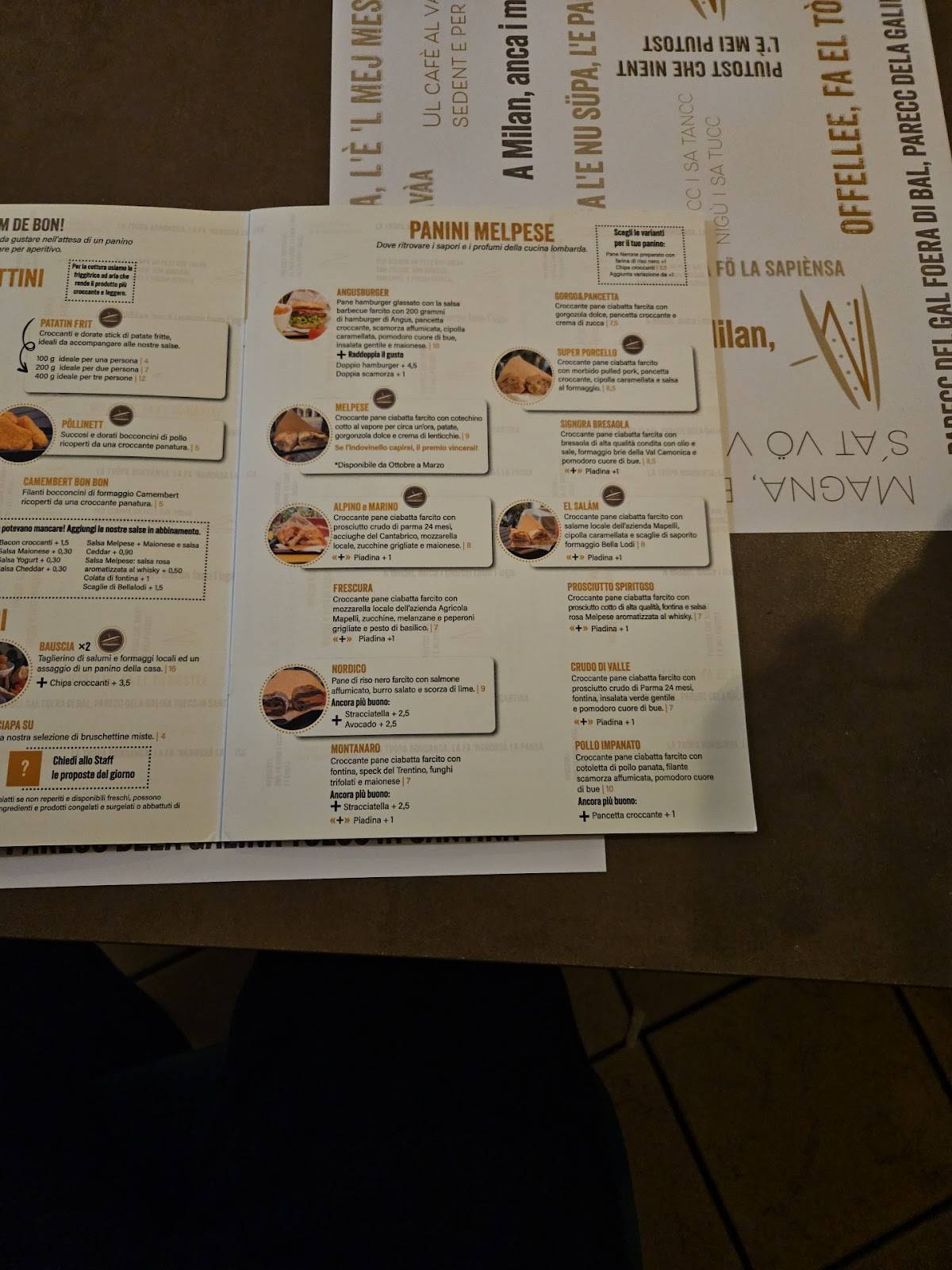 Menu di Melpese - Bar Paninoteca 