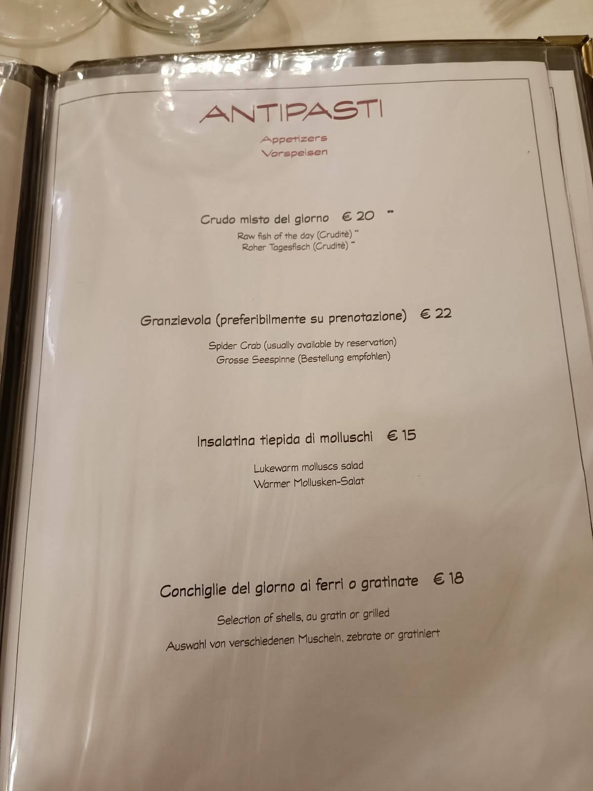 Menu di Menarosti 
