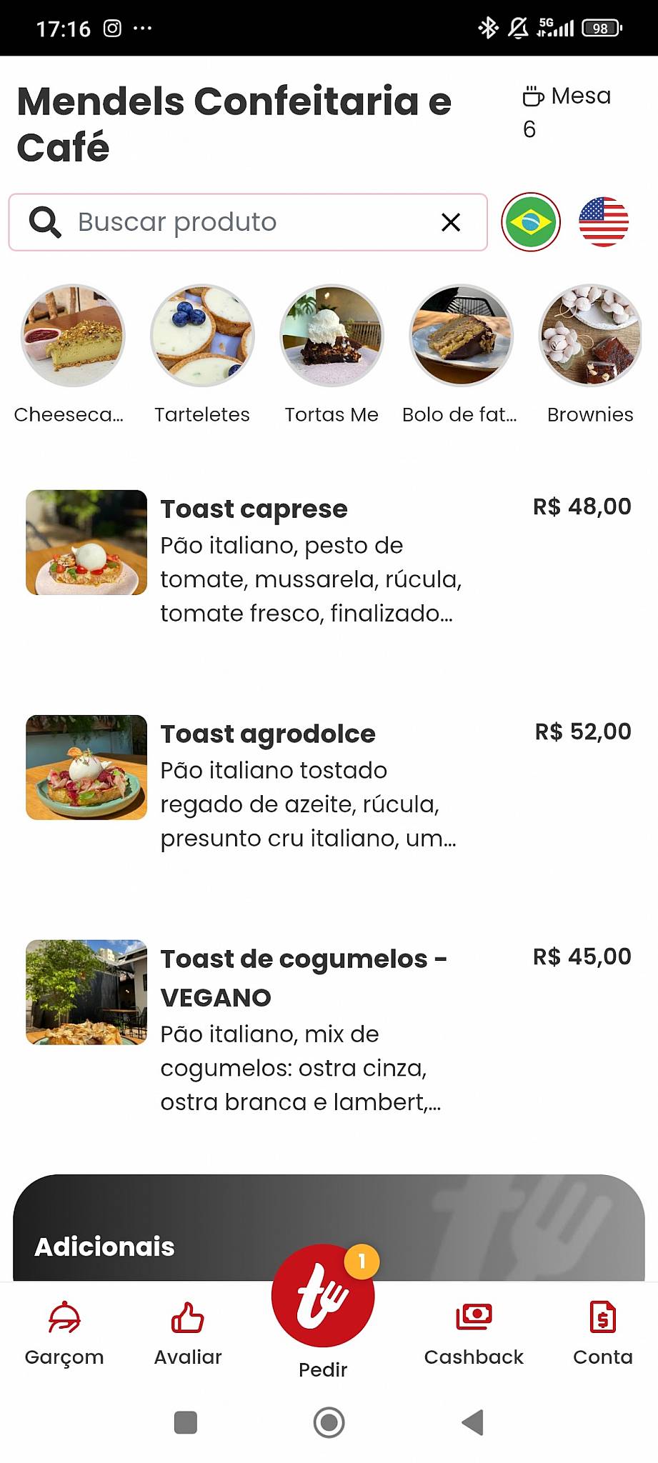 Mendel's Confeitaria e Café cardápio