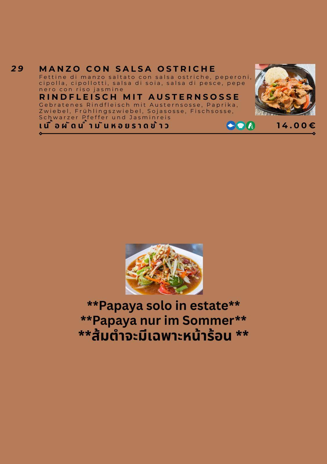 Menu di Café Bai Bua 